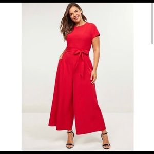 Lane Bryant Red Wide Leg Jumpsuit